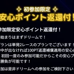 初回限定プランには不的中時の補償が付いている