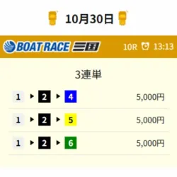 「オリジナルS」2025年10月30日三国10R予想