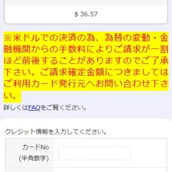 VISA決済はドル建て